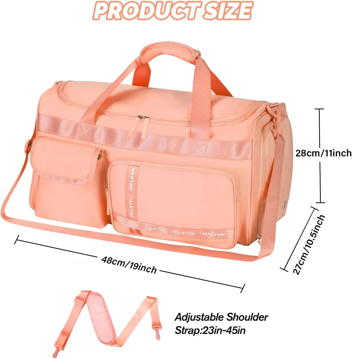MAXTOP Travel Duffle Bag for Women Carry On Tote Weekender Overnight Bag Large Capacity Duffel Bag With Shoe Compartment,Gym Tote Bag with Dry and Wet Separation