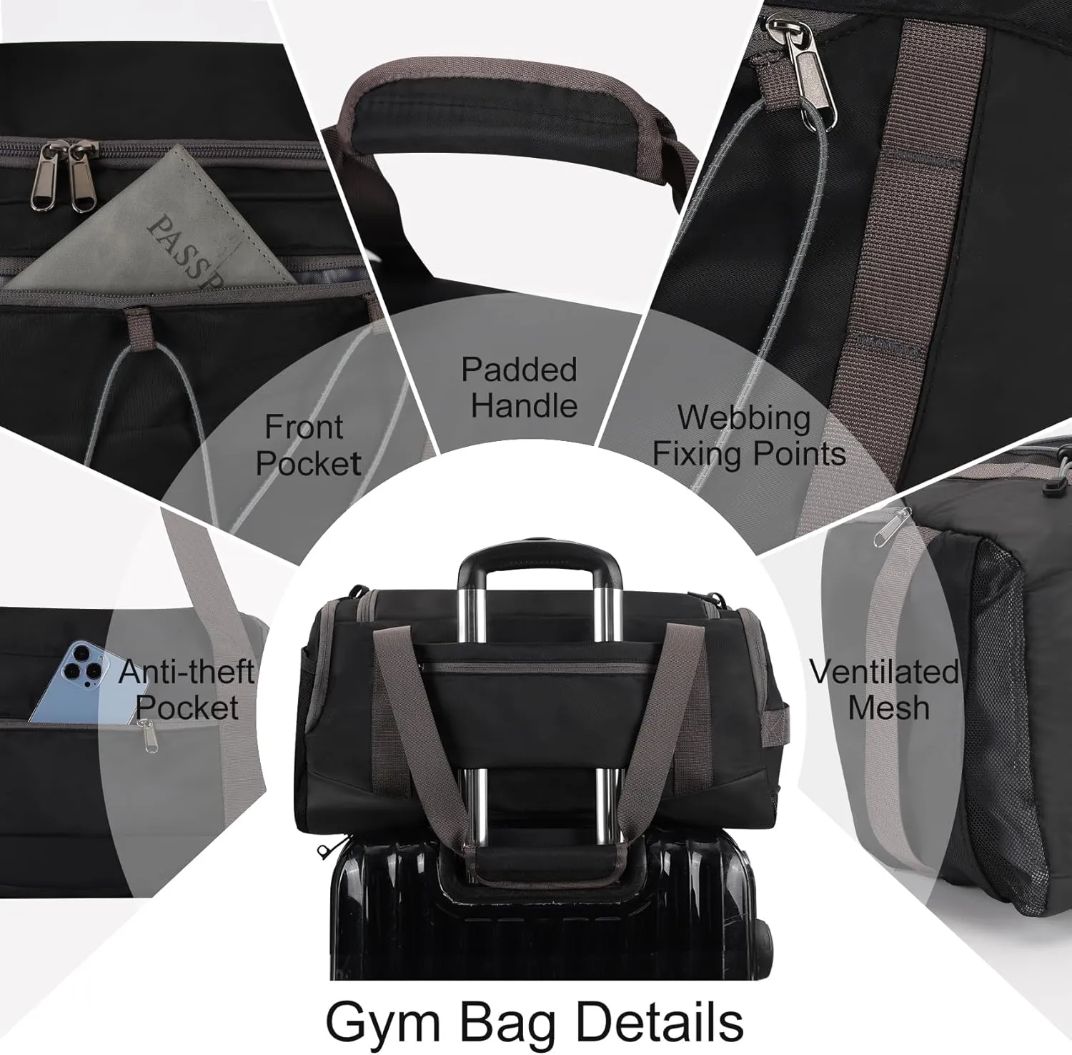 MAXTOP Travel Duffle Bag for Women Carry On Tote Weekender Overnight Bag Large Capacity Duffel Bag With Shoe Compartment,Gym Tote Bag with Dry and Wet Separation