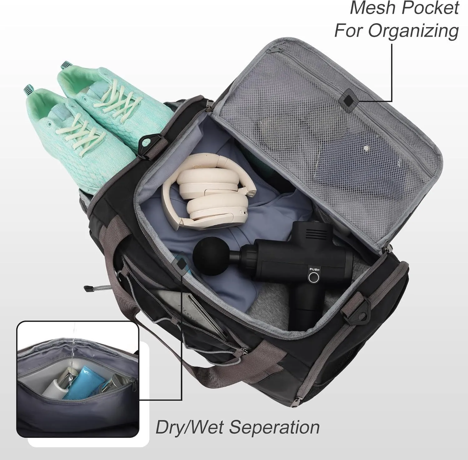 MAXTOP Travel Duffle Bag for Women Carry On Tote Weekender Overnight Bag Large Capacity Duffel Bag With Shoe Compartment,Gym Tote Bag with Dry and Wet Separation
