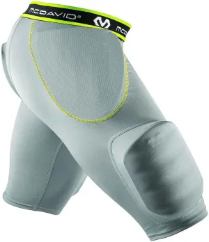 McDavid Football Padded Girdle Compression Shorts with Hard-Shell Thigh Protection. Hip and Tailbone Soft Pads and Cup Pocket