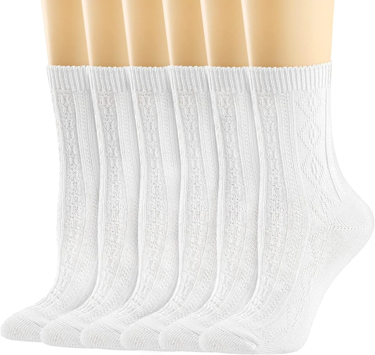 Mcool Mary Womens Crew Socks, Casual Knit Cotton Comfy Breathable Cool Dress Socks for Girls 6 Pack