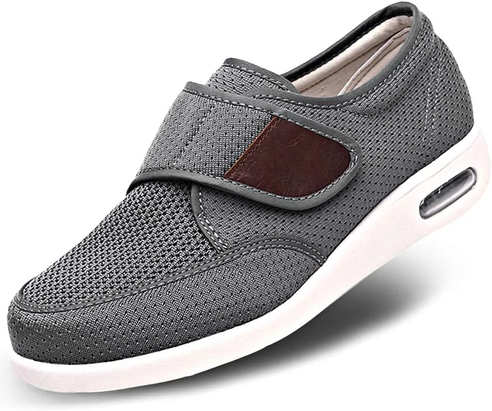MEJORMEN Men's Edema Diabetic Shoes Adjustable Wide Width Outdoor Walking Sneakers Orthopedic Lightweight Comfy Casual Slippers for Elderly Swollen Feet Arthritis Recovery