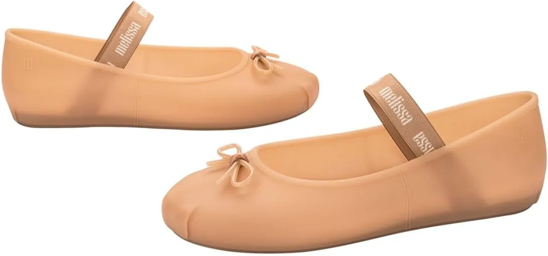Melissa Sophie Jelly Flats for Women - Ballet Flats for Women Bow Applique & Strap, Slip-on Closed-Toe Women’s Jelly Shoes