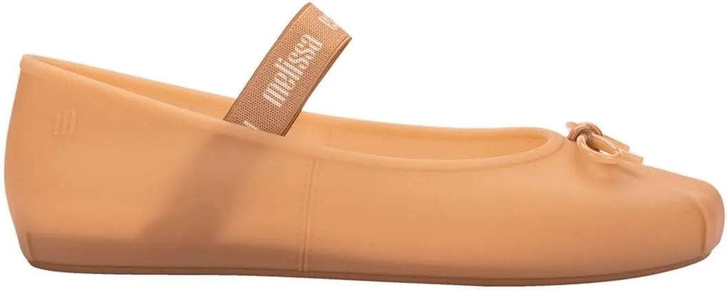 Melissa Sophie Jelly Flats for Women - Ballet Flats for Women Bow Applique & Strap, Slip-on Closed-Toe Women’s Jelly Shoes