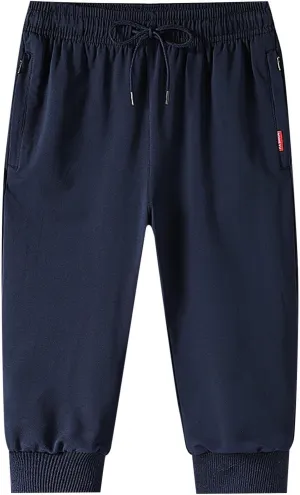 Men Cargo Combat Work Pants Casual Linen Stretchy Linen Pant Cuffed Hem Sweatpant Joggers Loose Fitness