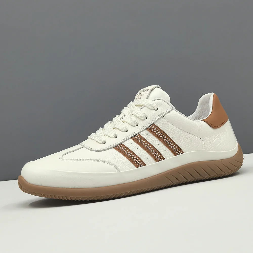 Men Fashion Quilted Leather Flat Soft Sneakers