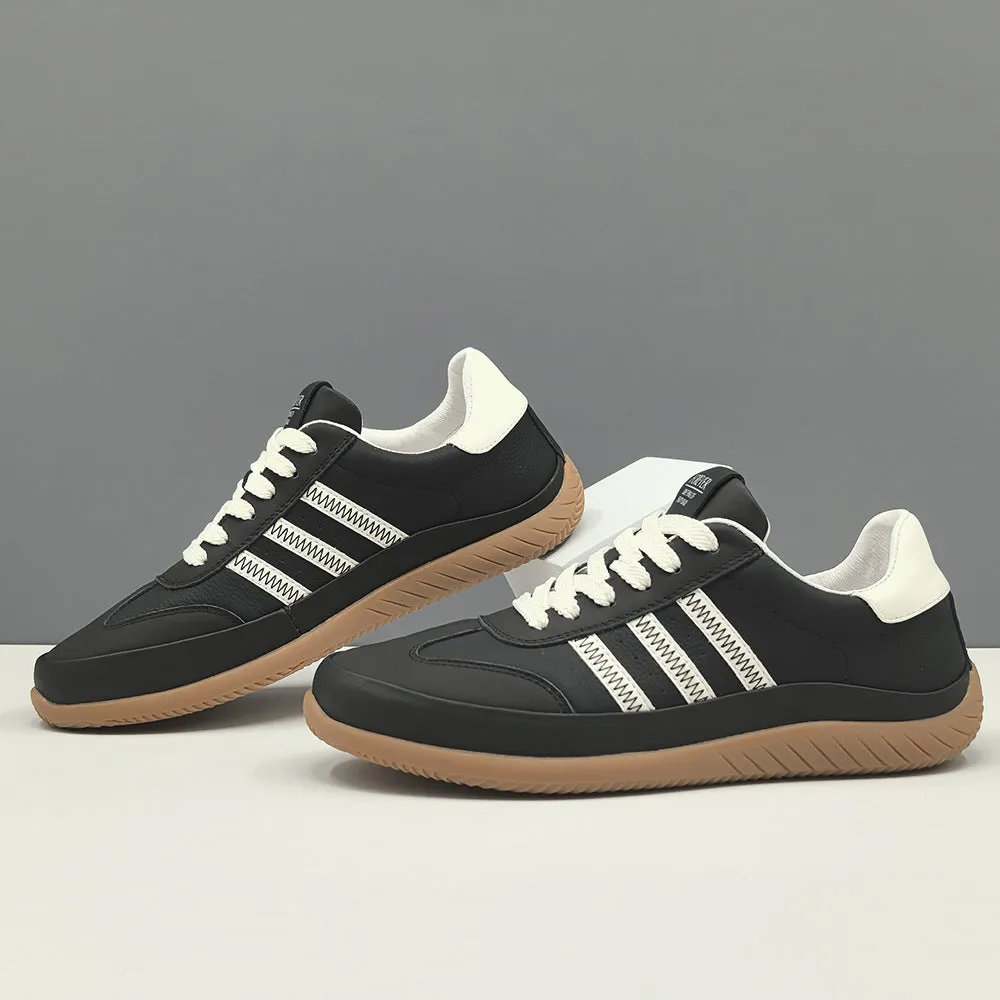 Men Fashion Quilted Leather Flat Soft Sneakers