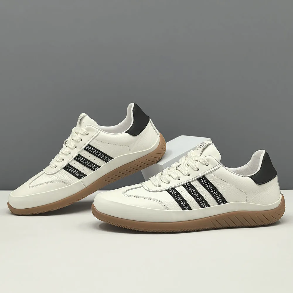 Men Fashion Quilted Leather Flat Soft Sneakers