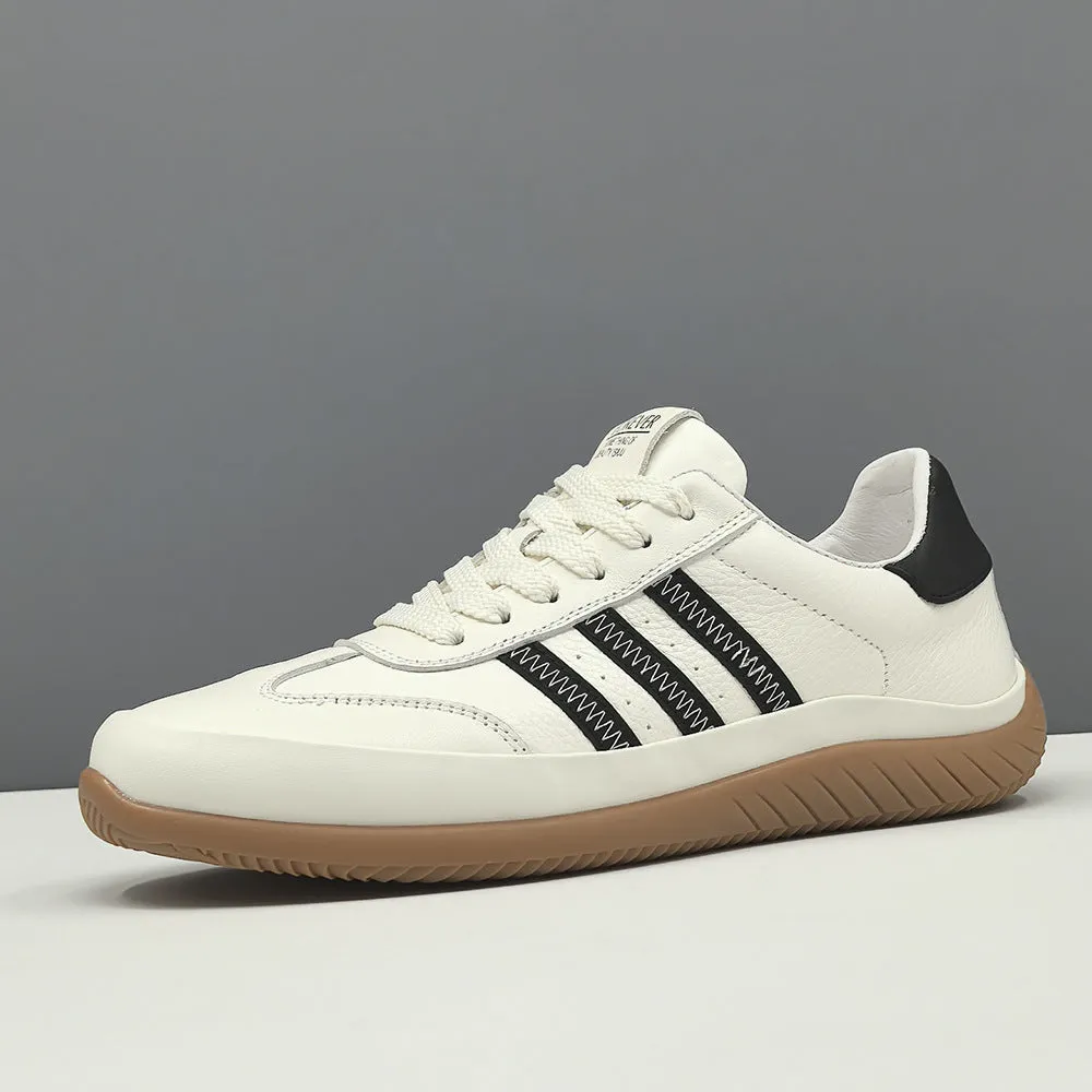 Men Fashion Quilted Leather Flat Soft Sneakers