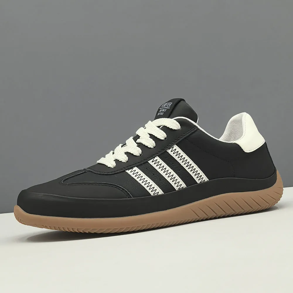 Men Fashion Quilted Leather Flat Soft Sneakers
