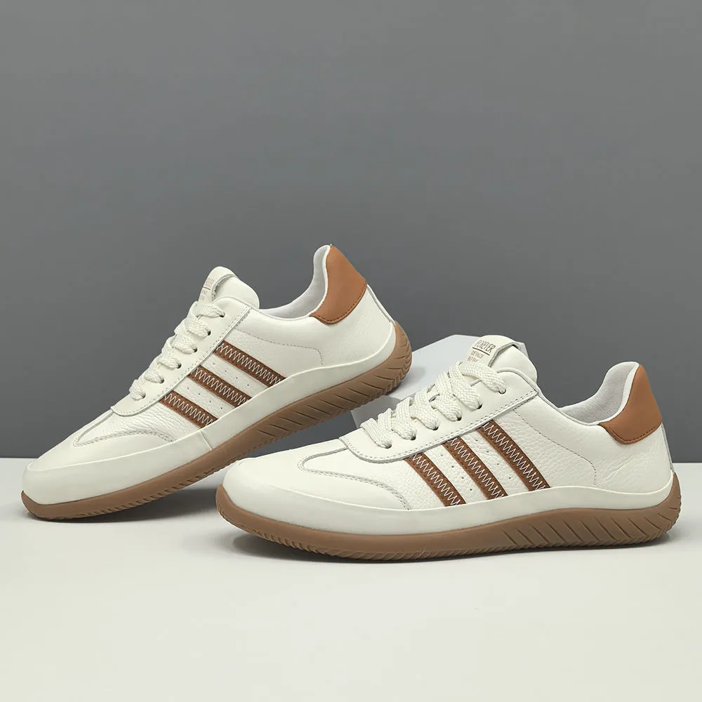 Men Fashion Quilted Leather Flat Soft Sneakers