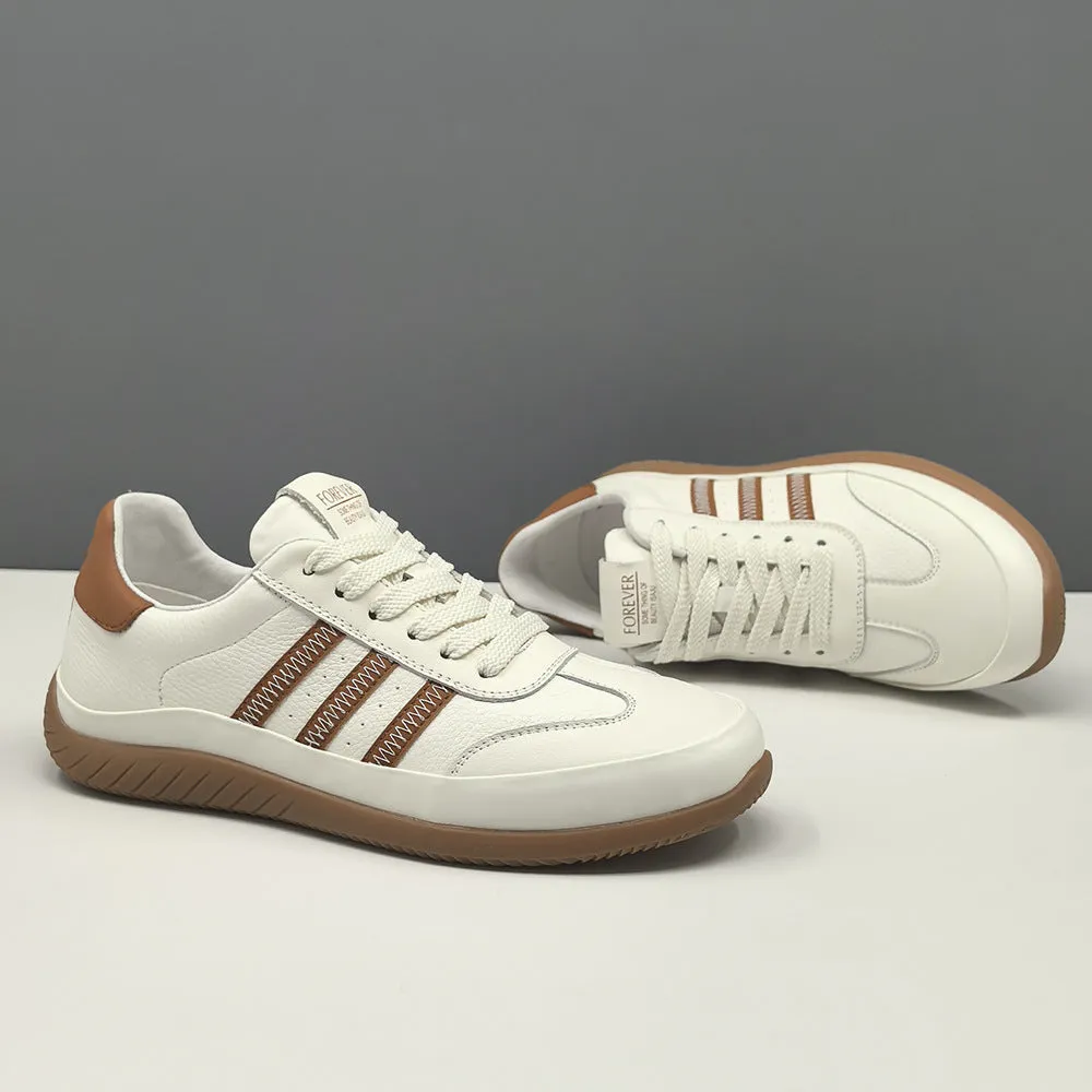 Men Fashion Quilted Leather Flat Soft Sneakers