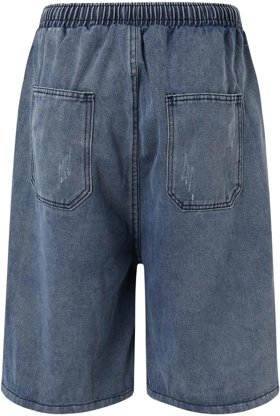 Men Loose Denim Shorts Baggy Casual Wide Leg Long Jean Jorts Hip Hop Shorts 2025 Trendy Streetwear