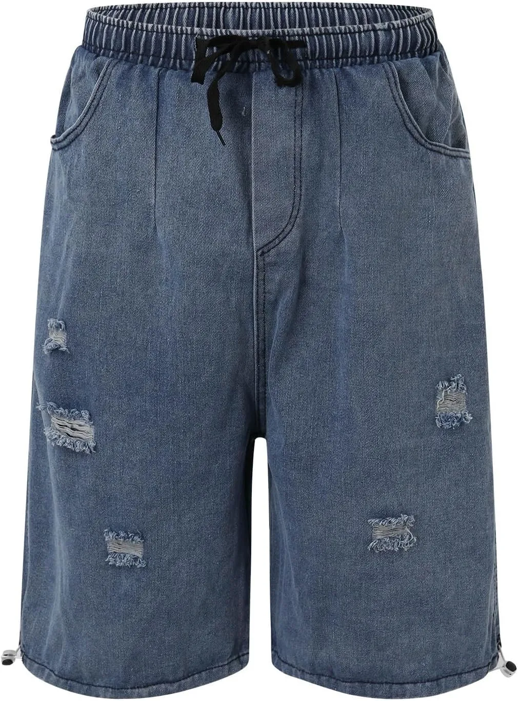 Men Loose Denim Shorts Baggy Casual Wide Leg Long Jean Jorts Hip Hop Shorts 2025 Trendy Streetwear