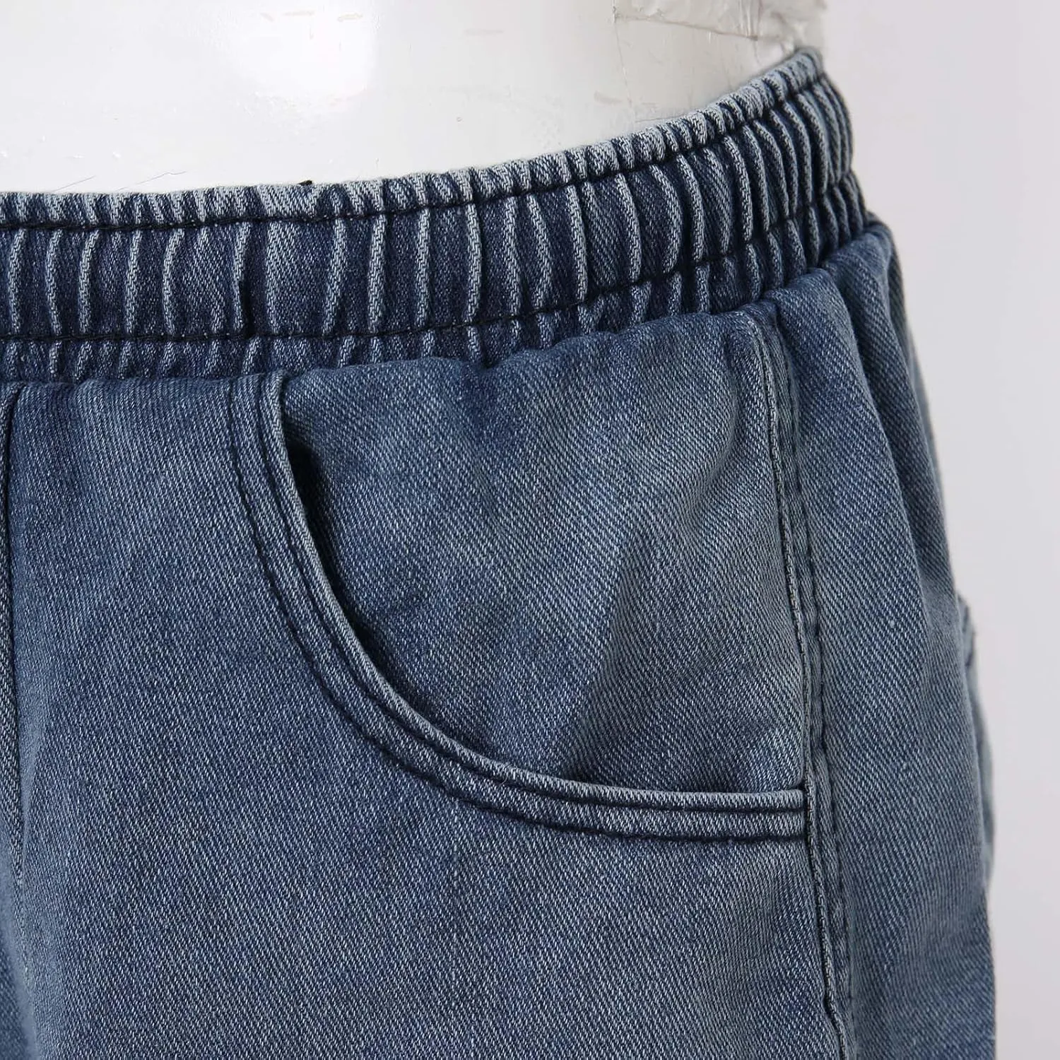 Men Loose Denim Shorts Baggy Casual Wide Leg Long Jean Jorts Hip Hop Shorts 2025 Trendy Streetwear