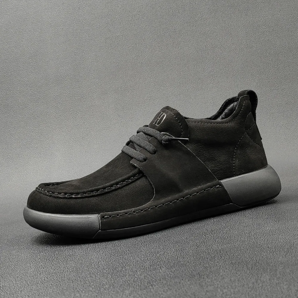 Men Minimalist Soft Leather Flat Casual Shoes