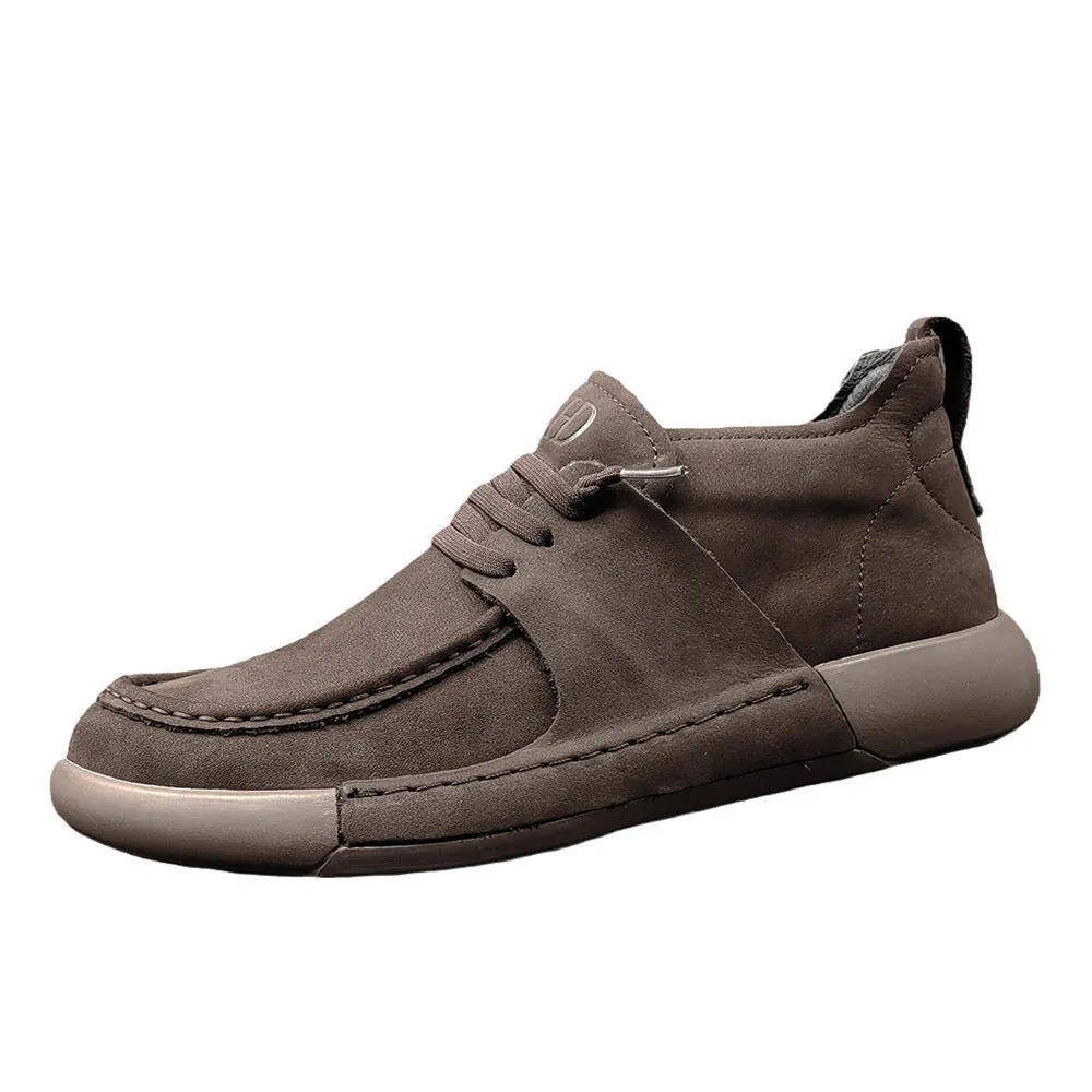 Men Minimalist Soft Leather Flat Casual Shoes