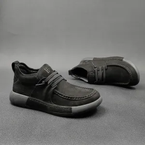 Men Minimalist Soft Leather Flat Casual Shoes