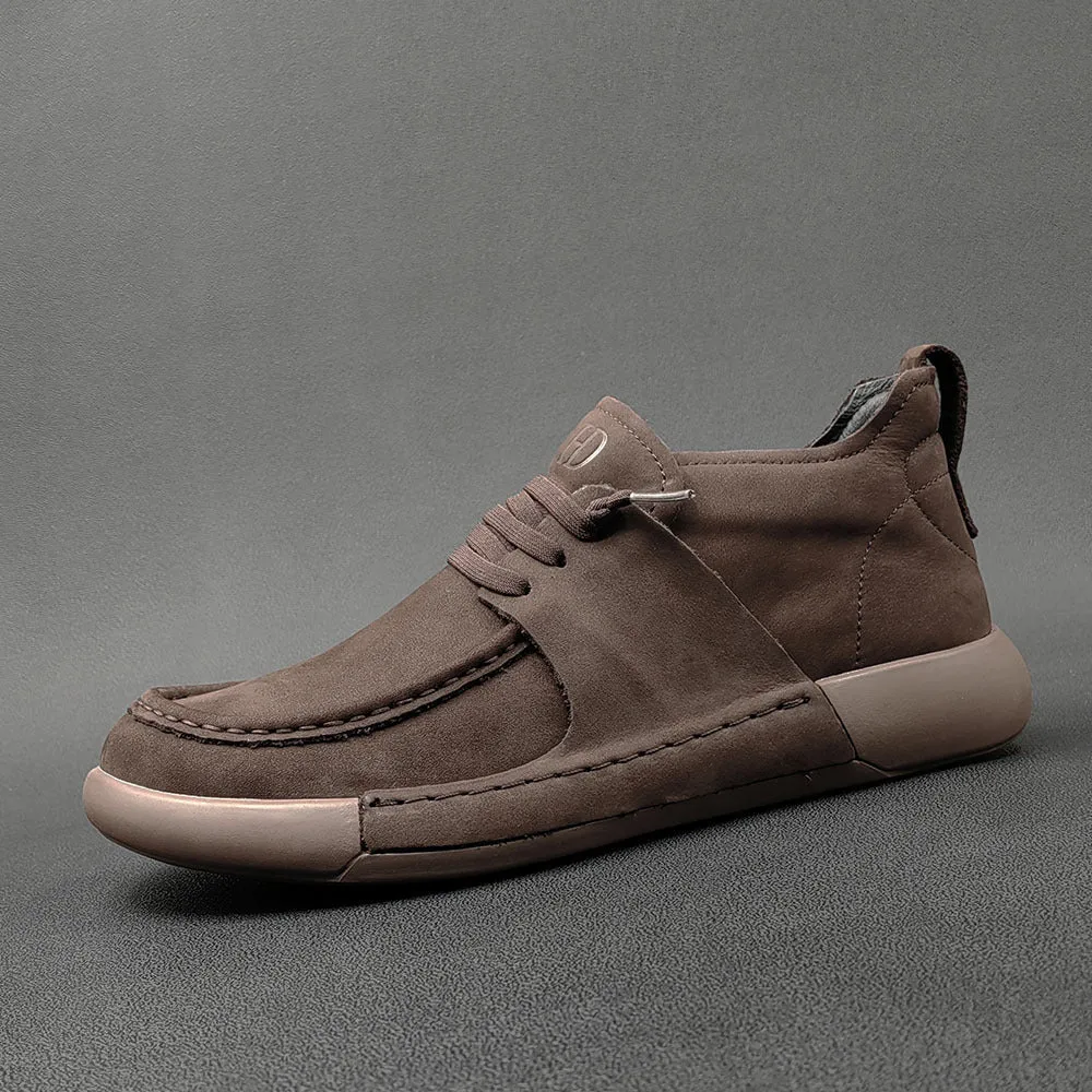 Men Minimalist Soft Leather Flat Casual Shoes