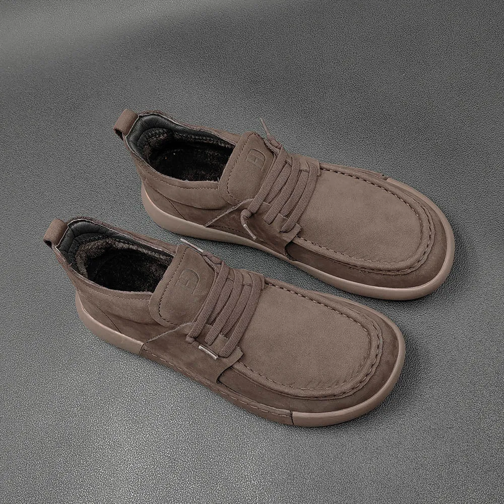 Men Minimalist Soft Leather Flat Casual Shoes