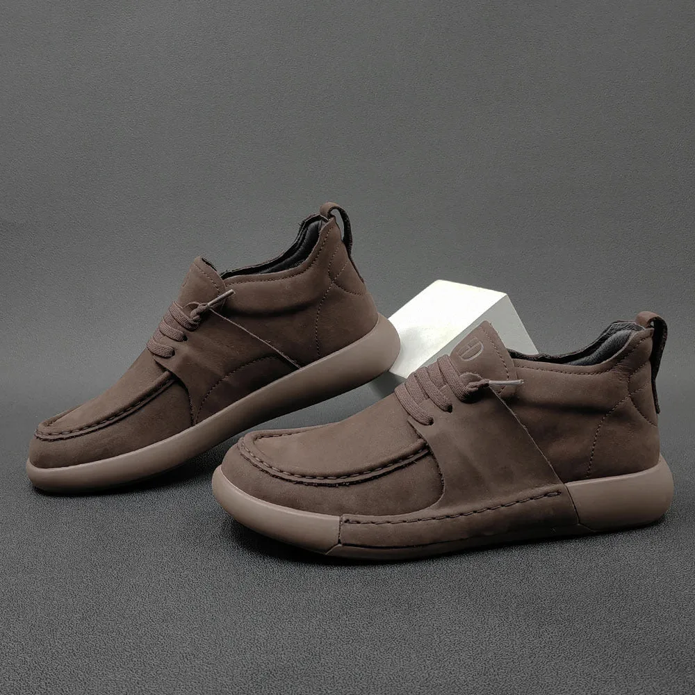 Men Minimalist Soft Leather Flat Casual Shoes