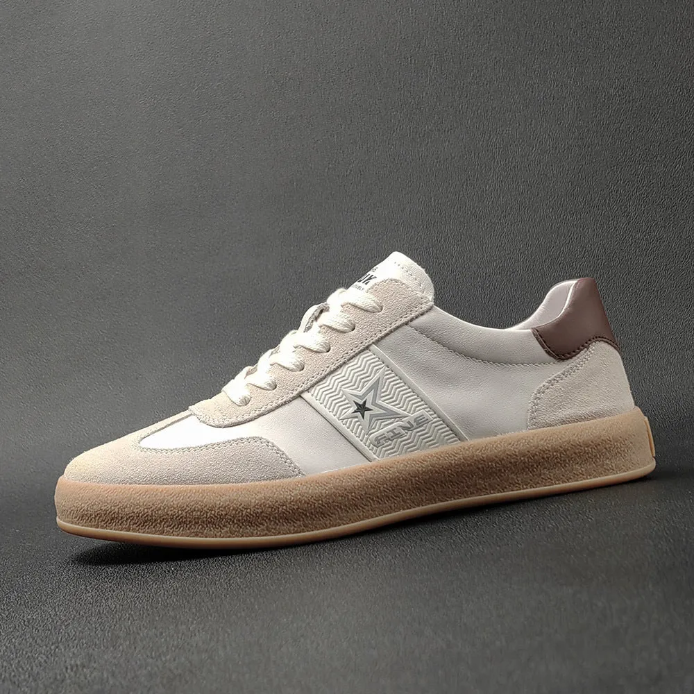 Men Soft Leather Fashion Flat Casual Shoes