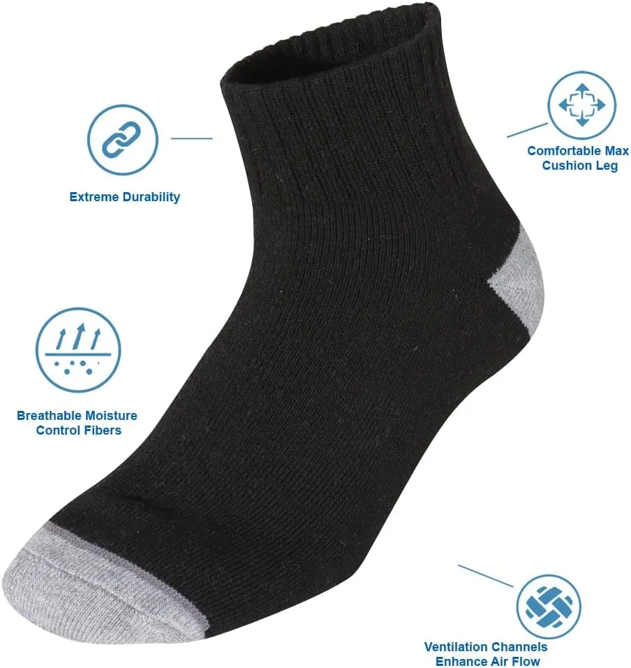 Men’s 10Pack Athletic Socks,Comfy Cotton Full Cushion Casual Ankle Socks
