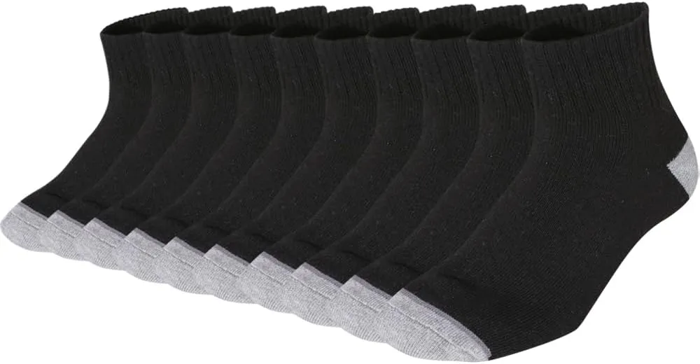 Men’s 10Pack Athletic Socks,Comfy Cotton Full Cushion Casual Ankle Socks