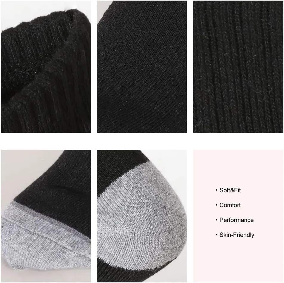 Men’s 10Pack Athletic Socks,Comfy Cotton Full Cushion Casual Ankle Socks