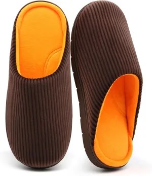 Men's Bedroom House Slippers, Comfy Two-Tone Clog Home Shoes for Men Indoor Outdoor Non-slip Sole, Cozy Mens Half Scuff Closed Toe for Winter