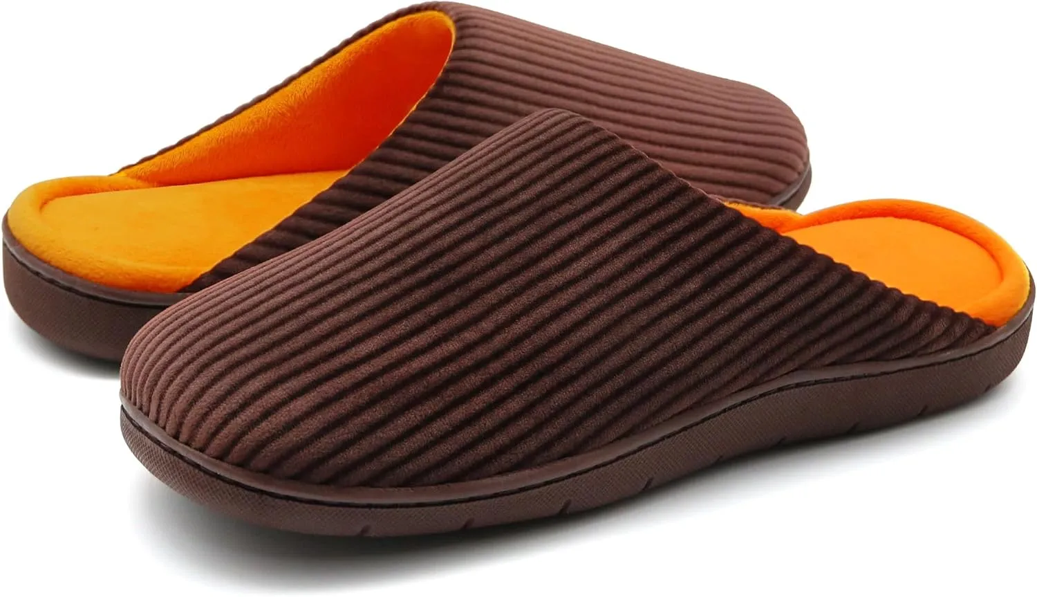 Men's Bedroom House Slippers, Comfy Two-Tone Clog Home Shoes for Men Indoor Outdoor Non-slip Sole, Cozy Mens Half Scuff Closed Toe for Winter