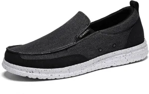 Mens Canvas Slip On Loafers Lightweight Comfy Business Driving Boat Shoes Casual Outdoor Breathable Non-Slip Flat Walking Shoes