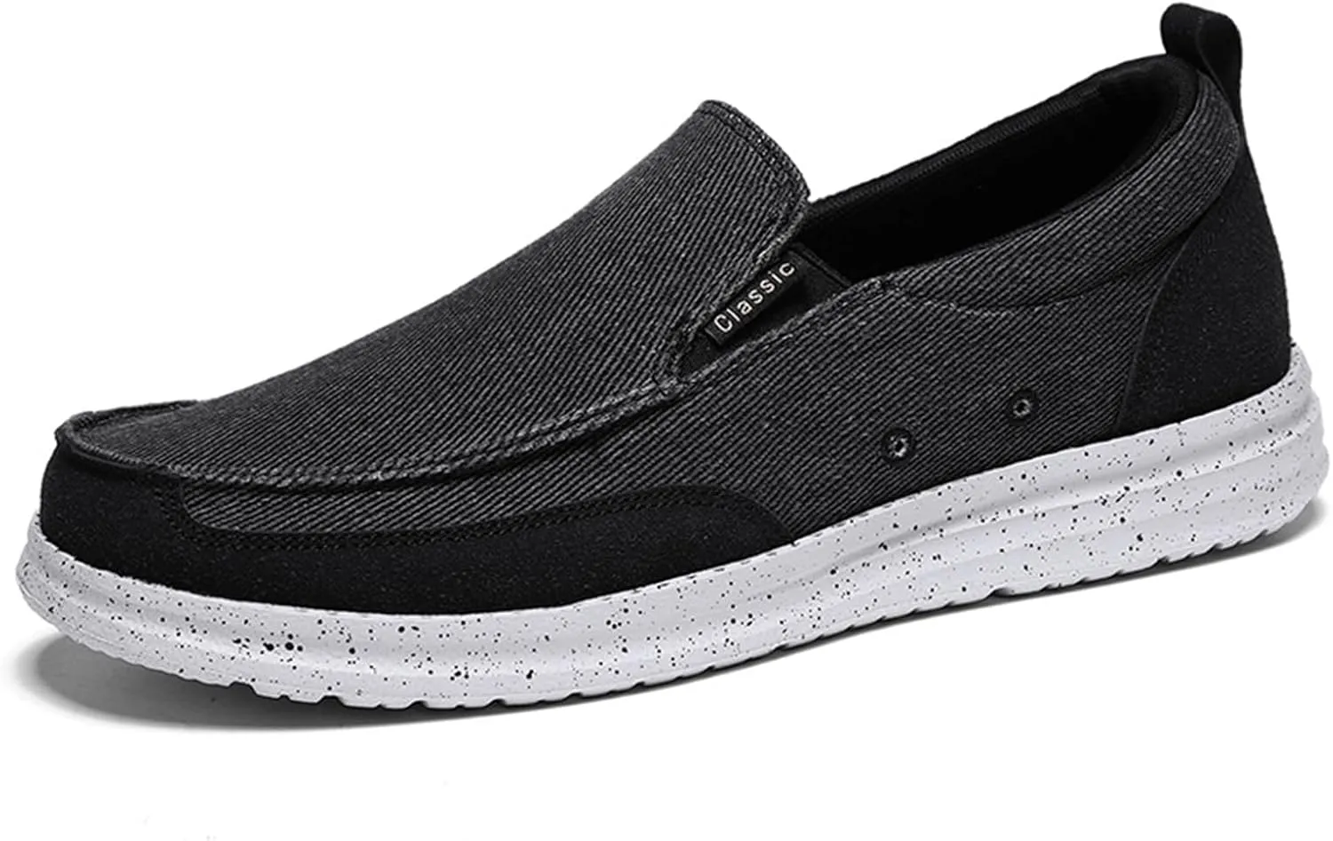 Mens Canvas Slip On Loafers Lightweight Comfy Business Driving Boat Shoes Casual Outdoor Breathable Non-Slip Flat Walking Shoes