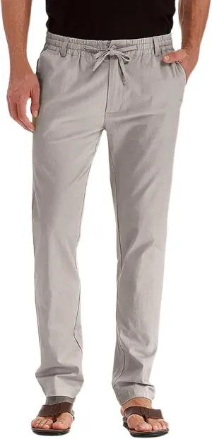 Mens Combat Cargo Pants Casual Linen Stretchy Elastic Waist Pant Sweatpants Joggers Baggy Training Gym Running