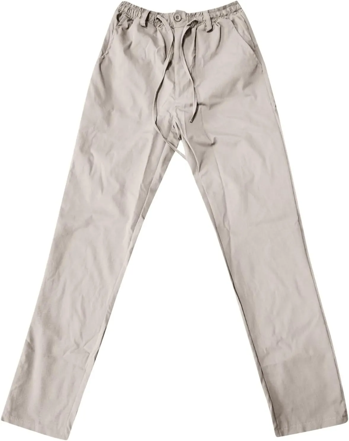 Mens Combat Cargo Pants Casual Linen Stretchy Elastic Waist Pant Sweatpants Joggers Baggy Training Gym Running