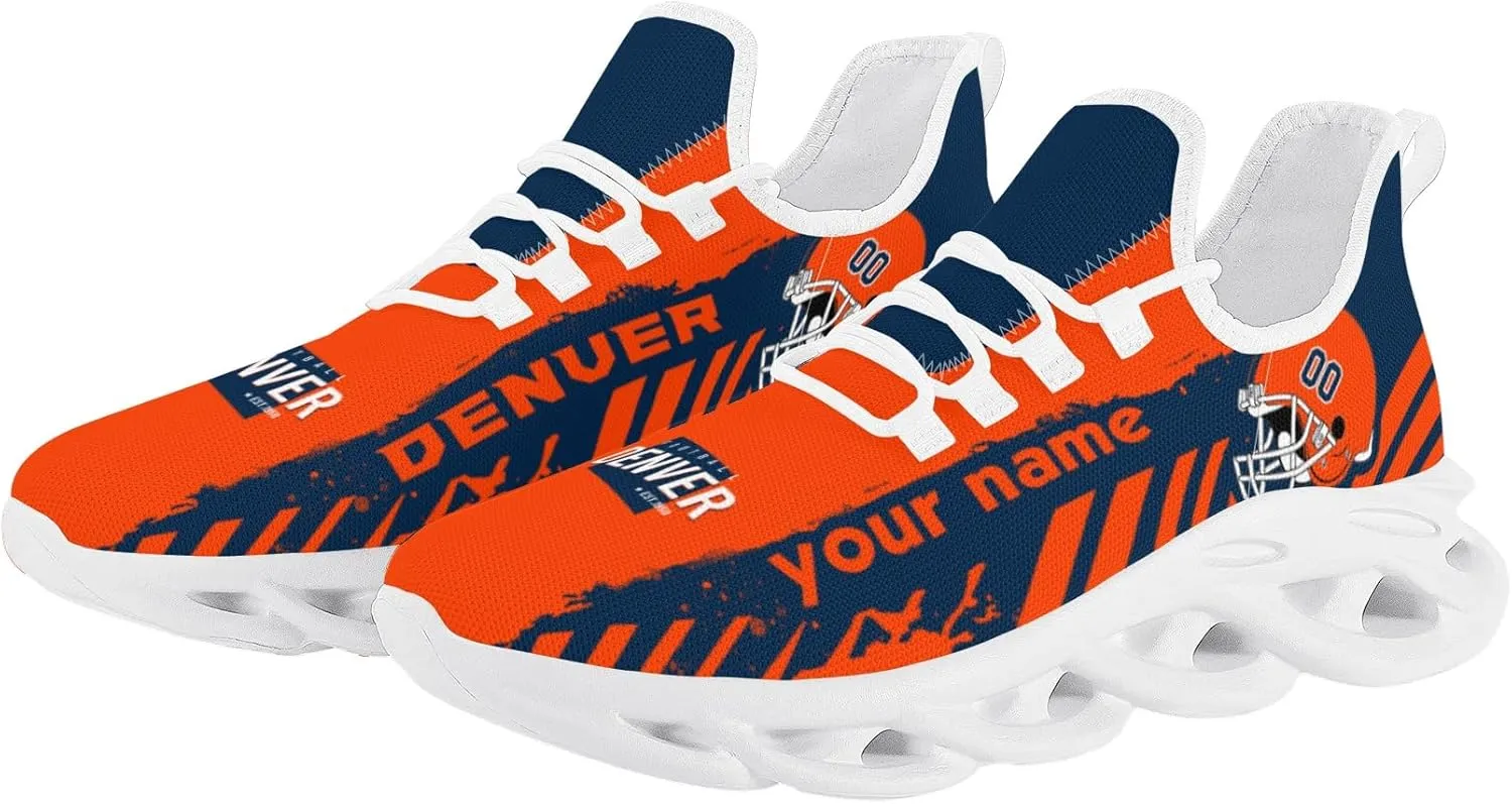 Men's Custom Football Flex Control Sneakers Personalized Breathable Fan Gift Name Number Workout Athletic Gym Slip-on Shoes