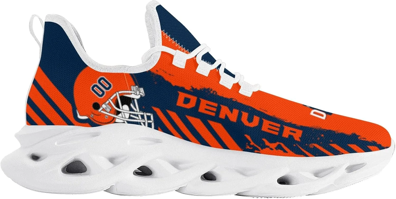 Men's Custom Football Flex Control Sneakers Personalized Breathable Fan Gift Name Number Workout Athletic Gym Slip-on Shoes