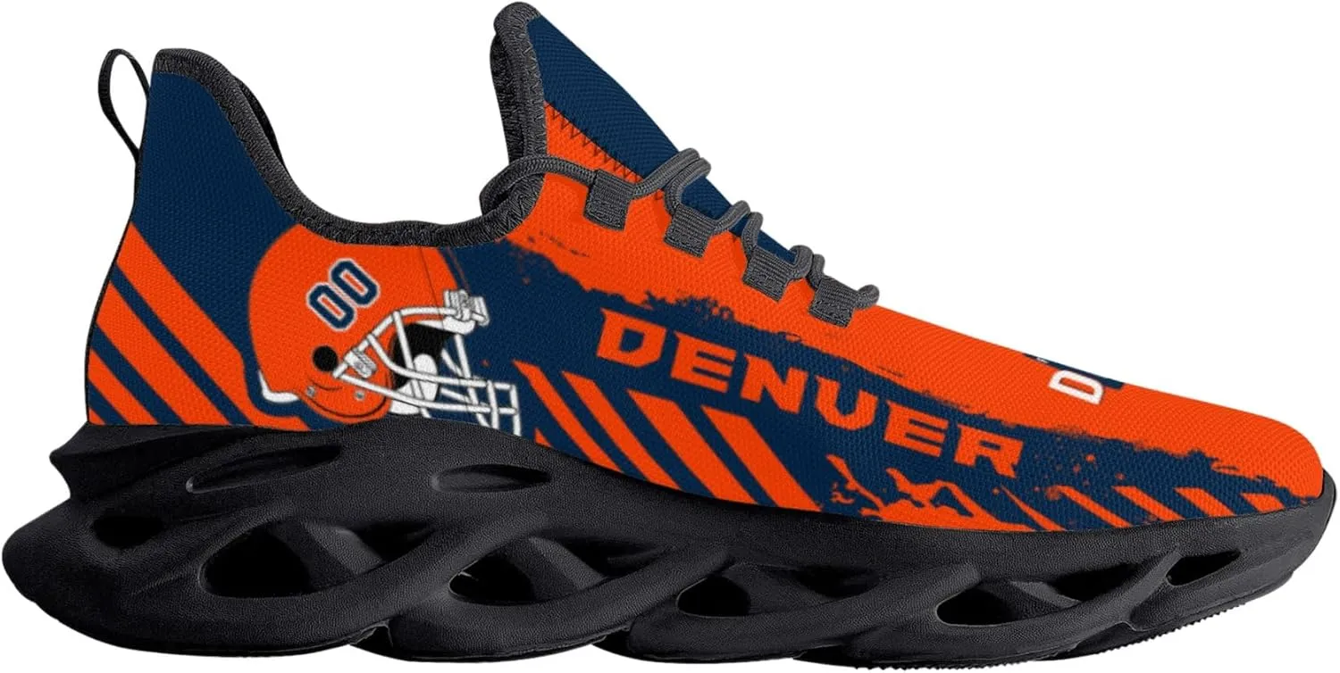 Men's Custom Football Flex Control Sneakers Personalized Breathable Fan Gift Name Number Workout Athletic Gym Slip-on Shoes