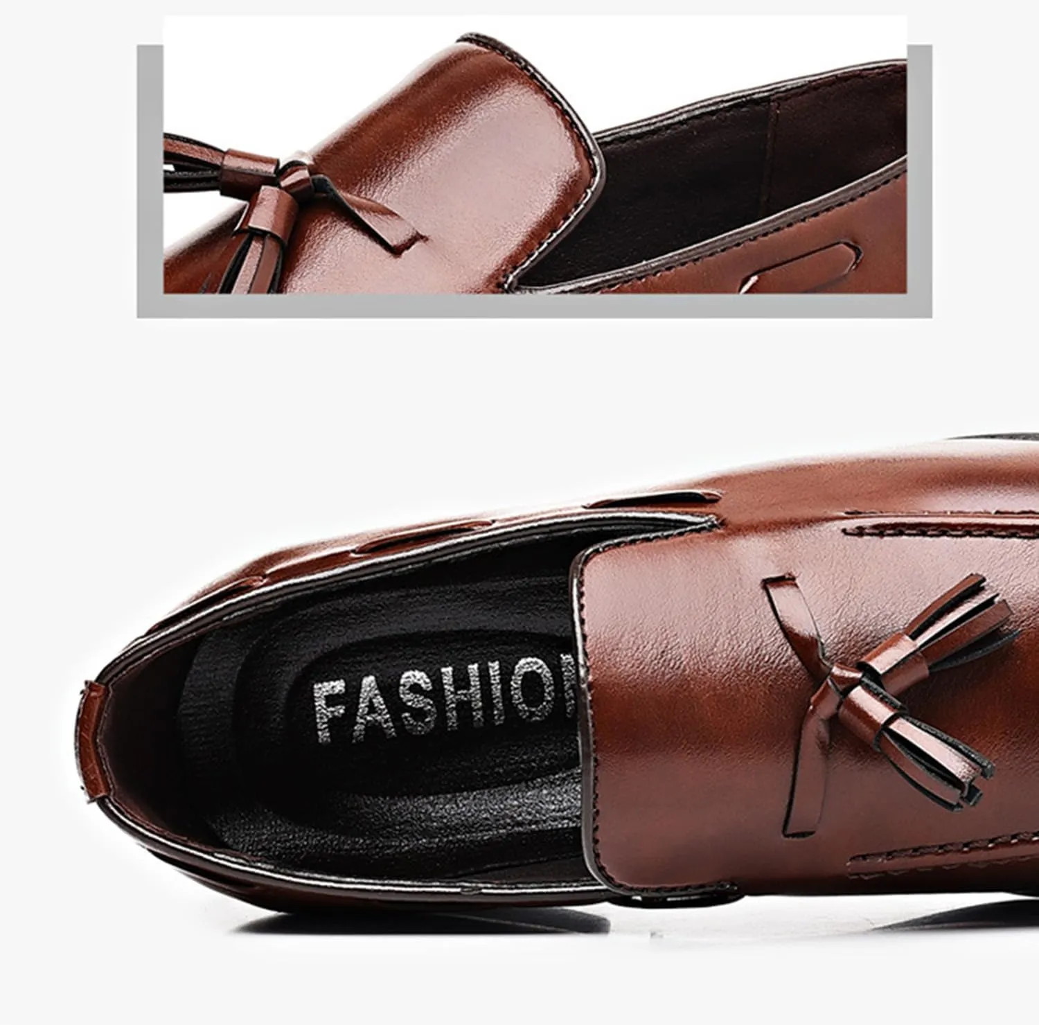 Men's Dress Loafers Oxfords Shoes Comfy Moccasin Slip-On Driving Flats with Tassels Formal Business Shoes