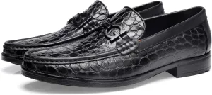 Men's Dress Shoes, Classic Crocodile Printed Leather Dress Loafers Business Formal Shoes Slip-on Penny Loafer for Men