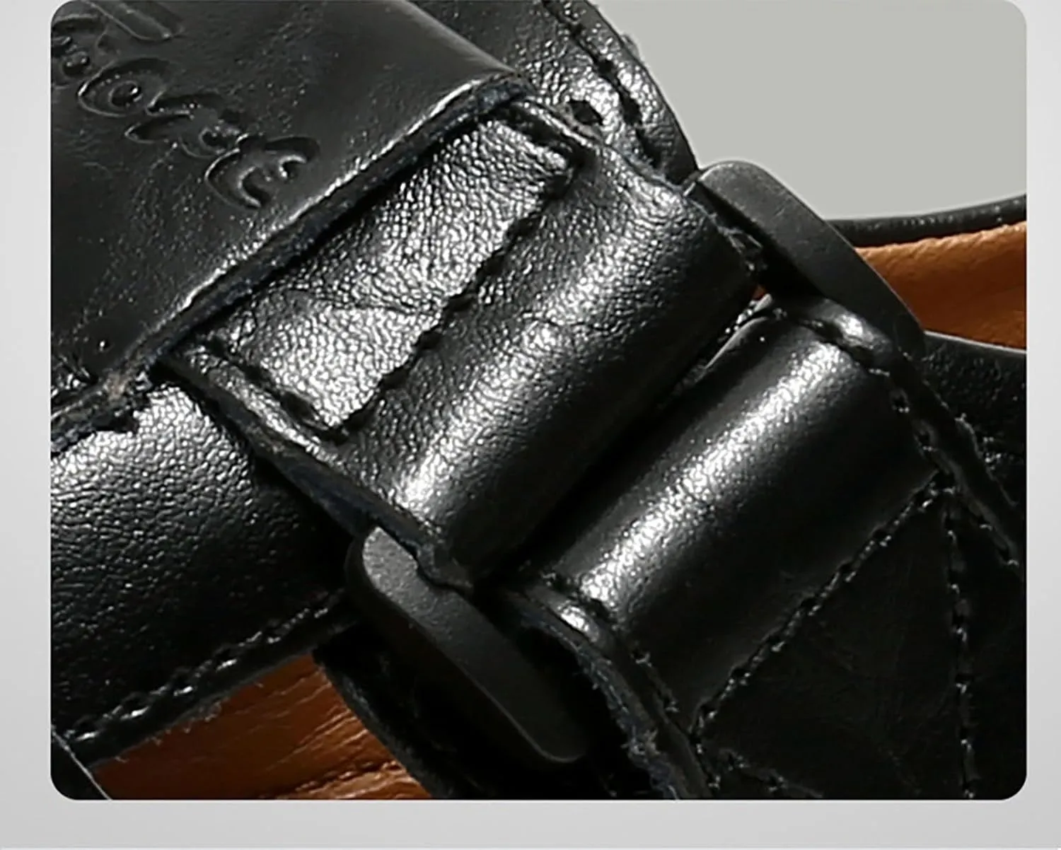 Men's Leather Hollow Out Hook Loop Flat Fisherman Sandals Closed Toe Head Soft Bottom Wading Sandals