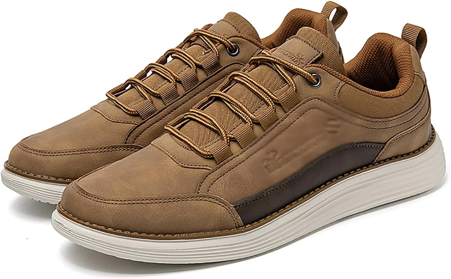 Men's Leather Lace-up Fashion Sneakers,Classic Breathable Comfortable Slip-on Non Slip Business Oxford Dress Shoes
