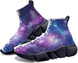 Men's Lightweight Running Shoes Casual Tennis Sports Breathable Knit Walking Non-Slip On Socks Women Sneakers Starry Sky Painted Graffiti