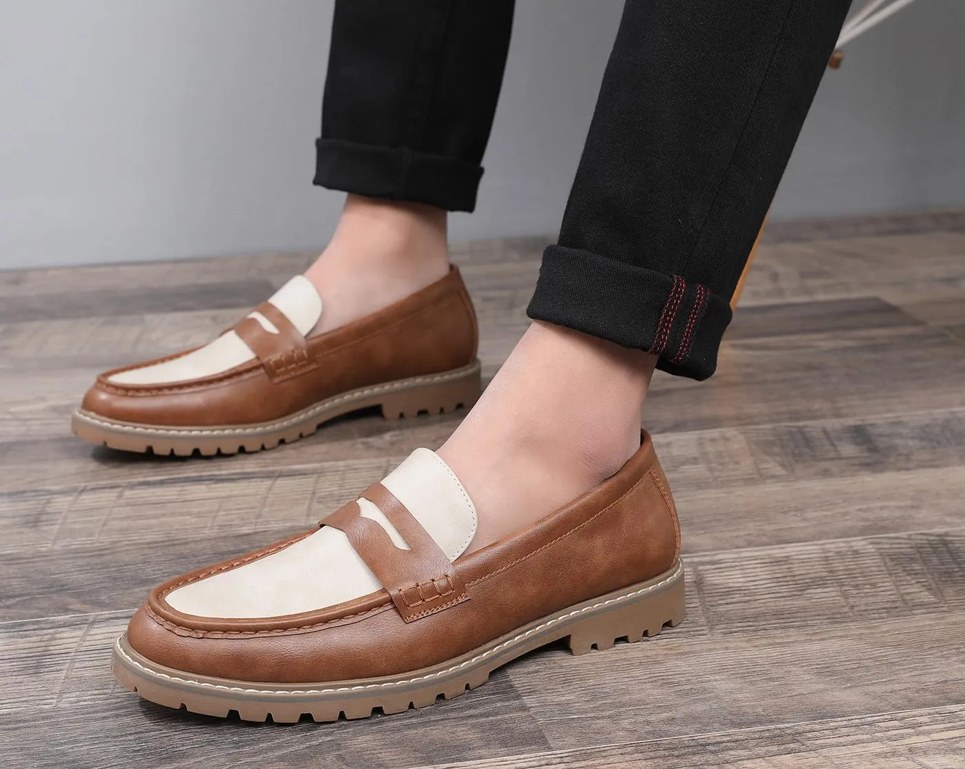Mens Loafers Casual Dress Slip On Penny Loafers for Men Wedding Fashion Tuxedo Formal Shoes for Men
