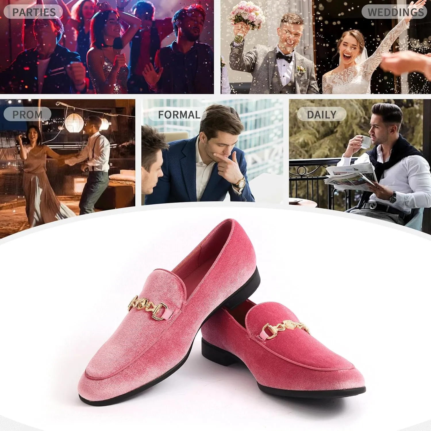 Men's Multiple Colors Penny Slip-on Velvet Loafer Suede Tuxedo Dress Shoes Luxury Smoking Slipper Party Prom Wedding Shoes Comfortable Lightweight