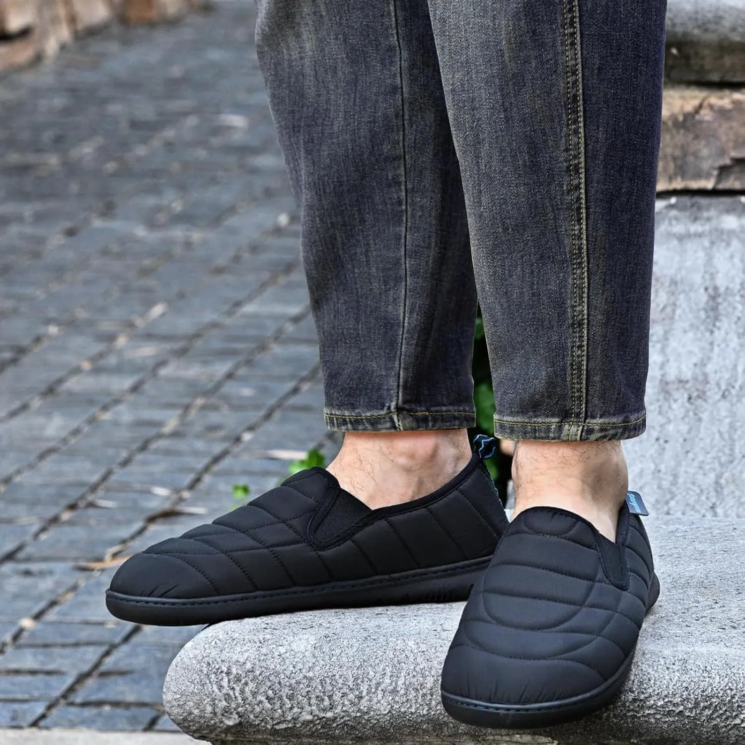 Mens Slippers Outdoor Memory Foam Slip On Indoor House Shoes Loafers