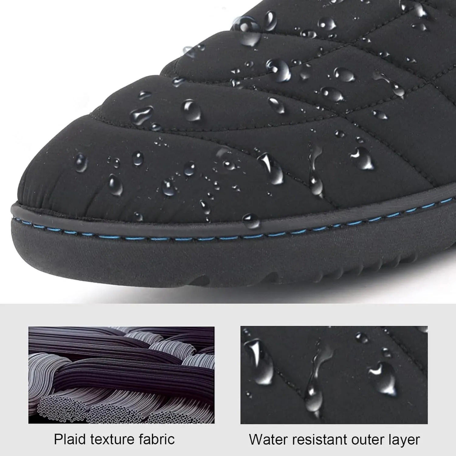 Mens Slippers Outdoor Memory Foam Slip On Indoor House Shoes Loafers