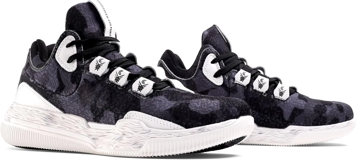 Mens Sniper Basketball Shoes - Flexible Full Grain Leather and Air Mesh Low Top Basketball Shoes for Men