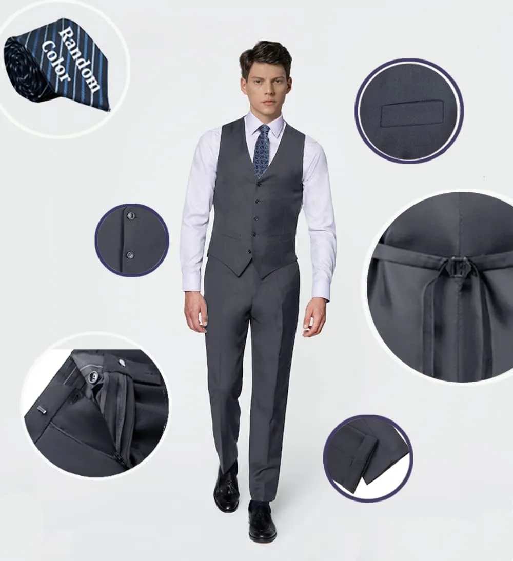 Mens Suits Vest Pants Set 2 Pieces Slim Fit Wedding Groomsmen Suit for Men Formal