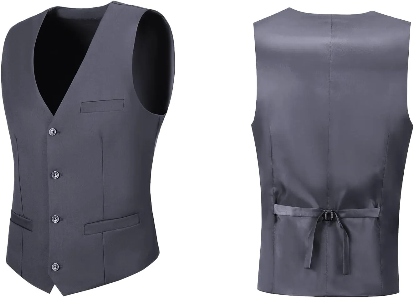 Mens Suits Vest Pants Set 2 Pieces Slim Fit Wedding Groomsmen Suit for Men Formal